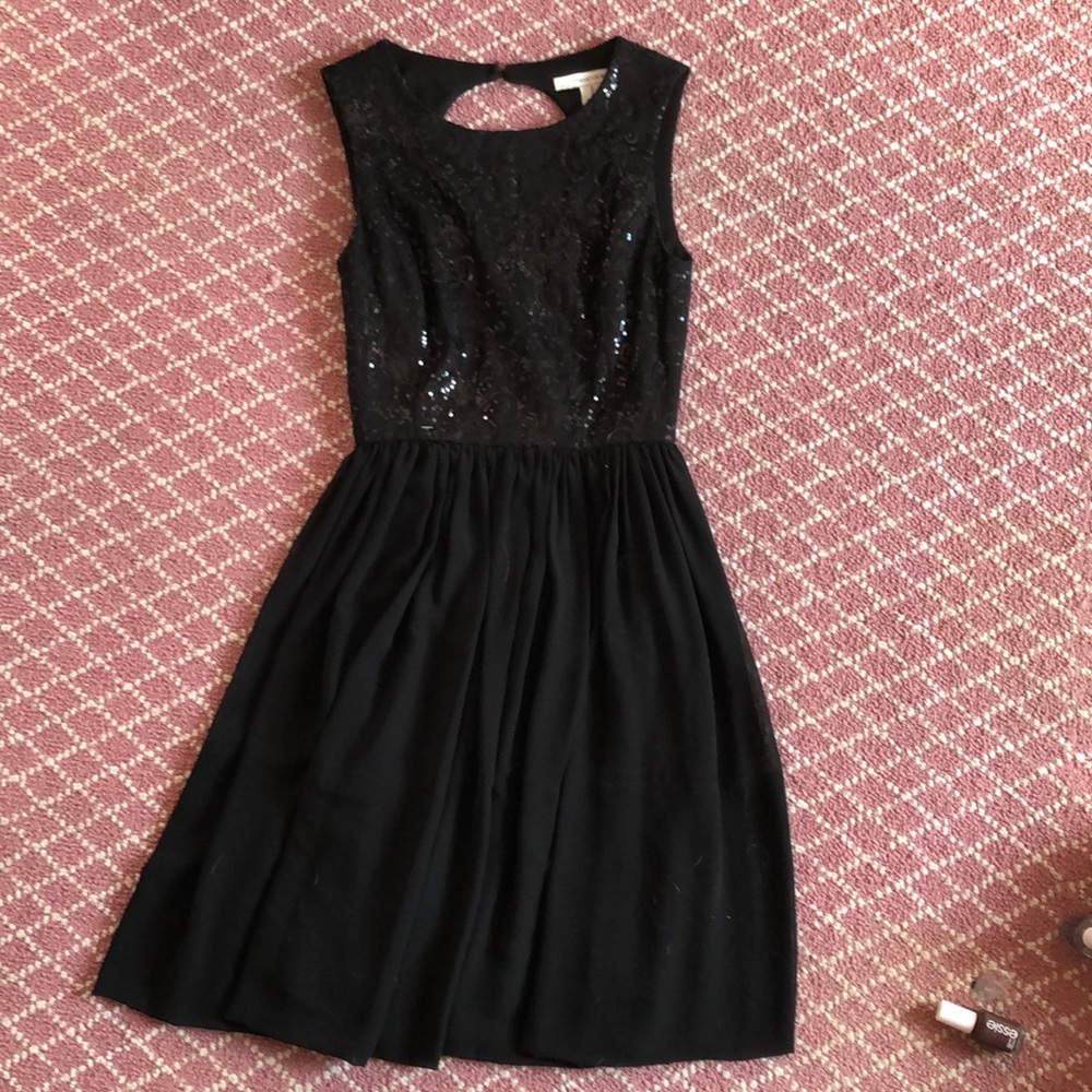 Black sequined formal dress